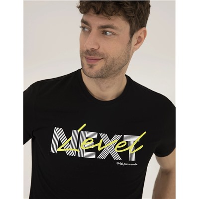 Black Slim Fit Print Print Cycling Bike T -For