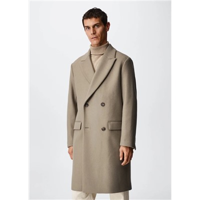 Abrigo lana cruzado -  Hombre | MANGO OUTLET España