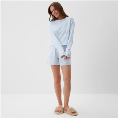 Костюм женский (лонгслив и шорты) KAFTAN р. 44-46 голубой