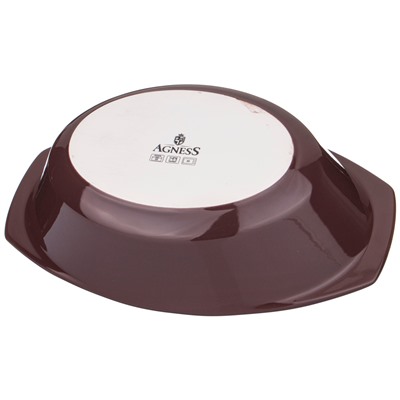 ФОРМА ДЛЯ ЗАПЕКАНИЯ СО СТЕКЛЯННОЙ ЖАРОПРОЧНОЙ КРЫШКОЙ AGNESS 35,5*21,3*13,4СМ 2,5Л КОРИЧ. (КОР=6ШТ.)