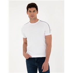 Белый Slim Fit Bike Yaka Triko T -For
