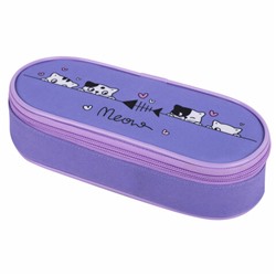 Пенал-футляр BRAUBERG, 1 отделение, органайзер, полиэстер, 22x9х5 см, "Meow", 272312