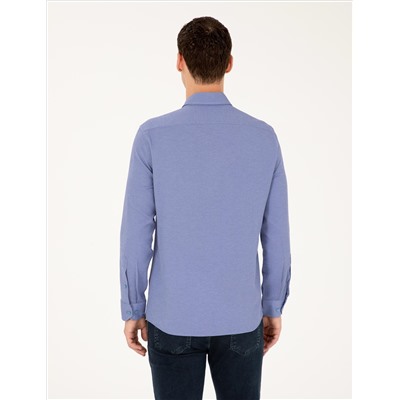 Blue Oxford Slim Fit рубашка с длинным рукавом