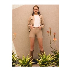 Норковые тканые шорты приталенного кроя с карманами 23SS020052