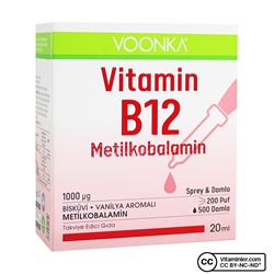Voonka Витамин B12 Метилкобаламин 20 мл спрей и капли