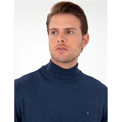 Indigo Melanj Slim Fit Half Fisherman воротник Основной вязаный свитер