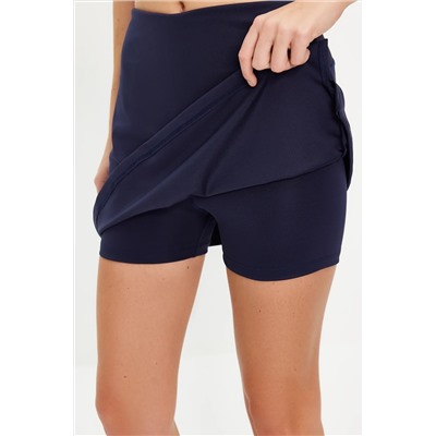 Dark Mavy Blue Offeructor Printed 2 -Layer Short Short Tennis Sport Sport