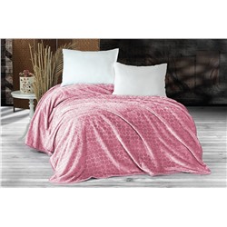 Плед EVLEN Super Soft СЕРДЦЕ 180*240 в коробке п/э Р 945 пудровый (Акция)