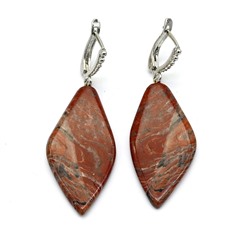 Серьги из яшмы уральской 19*38мм, 9г