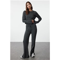 Anthracit Crop Soft Textured Thrietwear Верхний Upper Set Twoaw25au00038