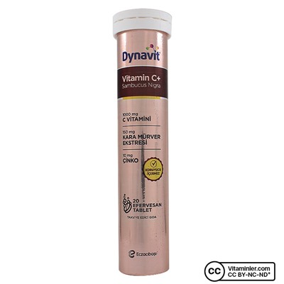 Dynavit Витамин C + Sambucus Nigra 20 шипучих таблеток