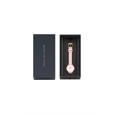 Reloj de cuarzo de piel Petite 28 mm - Rosa y rosa dorado