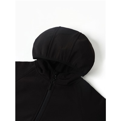 Ветровка демисезонная для мальчиков MINAKU из Softshell на флисе, непромокаемая, чёрная, рост 98 см