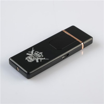 Зажигалка электронная KING, USB, спираль, 3×7.3 см, черная