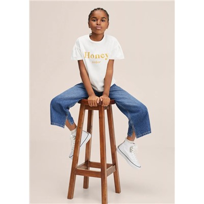 Camiseta algodón mensaje -  Niña | MANGO OUTLET España