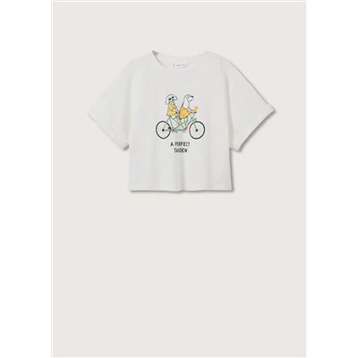 Camiseta crop estampado -  Niña | MANGO OUTLET España