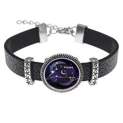 BSK2-0323 Кожаный браслет Знаки Зодиака - Рыбы