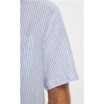 Рубашка к/р лен Р411-04101 l.blue