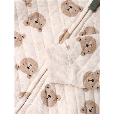 Костюм (джемпер, штанишки, боди) Крошка Я, рост 80-86 см, серый/зеленый