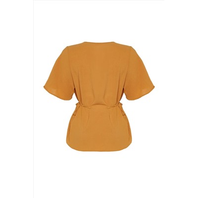 Плетение горчицы v -neck -sInding blouse tbbss22bz0753