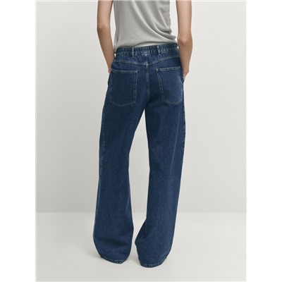 Jeans mid wash jogger wide leg