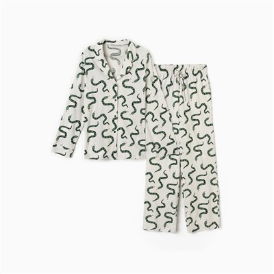 Пижама новогодняя женская (рубашка и брюки) KAFTAN "Змеи" размер 40-42