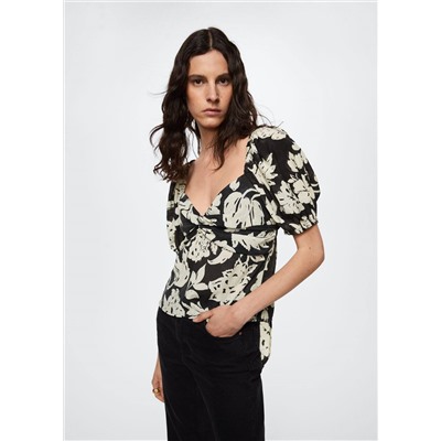 Camisa fluida floral -  Mujer | MANGO OUTLET España