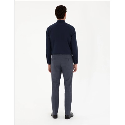 Темно -синяя тканевые брюки Slim Slim Fit