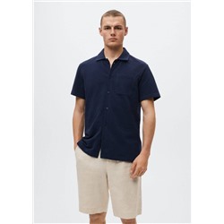 Camisa algodón seersucker -  Hombre | MANGO OUTLET España