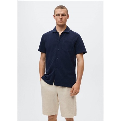 Camisa algodón seersucker -  Hombre | MANGO OUTLET España