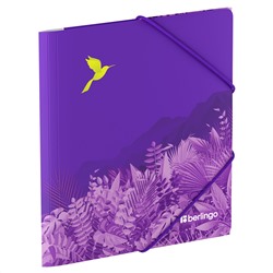 Папка для тетрадей на резинке Berlingo "Flower Art" А5+, 600мкм, с рисунком