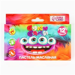 Масляная пастель 12 цветов мягкая в картонной коробке, европодвес