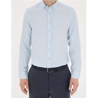 Open Oxford Blue Slim Fit Рубашка с длинным рукавом