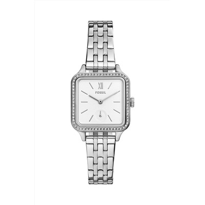 Reloj de cuarzo de acero - Plateado y blanco