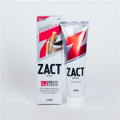 Зубная паста Lion Zact для устранения никотинового налета и запаха табака, 150 гр