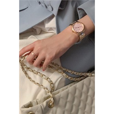 Reloj de cuarzo de acero Iconic Link - 28 mm - Rosa dorado y rosa