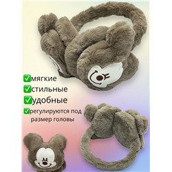 Меховые наушники Мики Маус детские 2-14 лет регулируемые Арт 8 тип 1