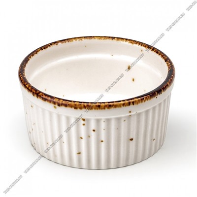 Elegantica Кокотница н-р 4шт d8,5см д/запекания, белый с шоколадом, б/уп