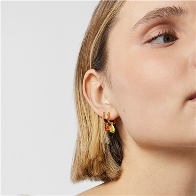 Pendientes de aro Vibrant Color - plata bañada en oro amarillo de 18 kt - dorado
