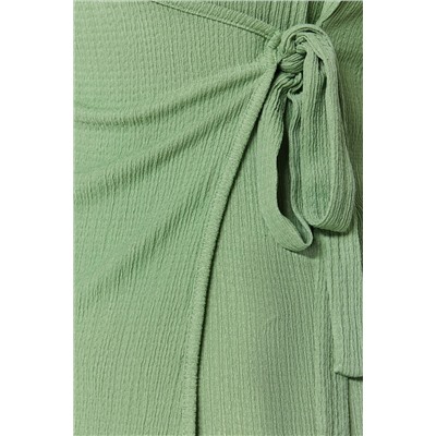 Dark Mint Cruve Binding Детальная вязаная блузка TBBSS23AH00126