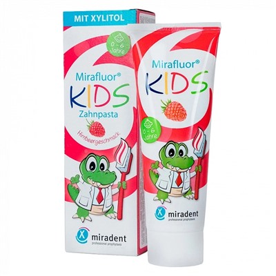 Зубная паста Miradent Mirafluor kids (с 0 до 6 лет), 75 мл