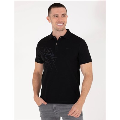 Черная слабая печать Polo Yaka T -For