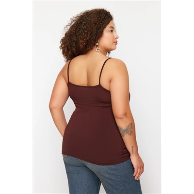 Brown Degaje Blouse Свадебная блузка TBBSS24AF00006