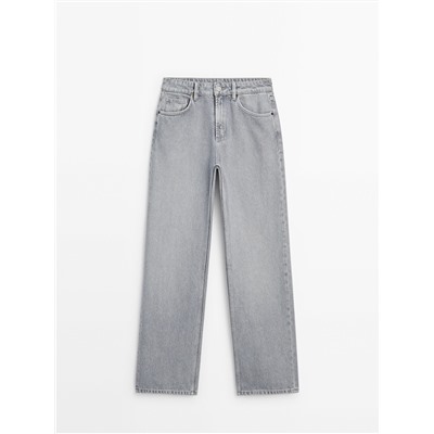 Jeans tiro medio full length wide leg
