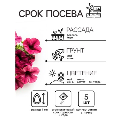 Семена Цветов Петуния "Тайдал Вейв Пурпл", 5 шт