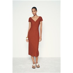 RIBBED MIDI DRESS