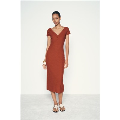 RIBBED MIDI DRESS