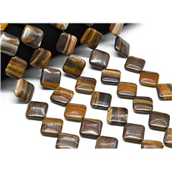 Бусины для рукоделия из тигрового глаза ромб 25*25мм, 39см, 15 бусин