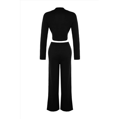 Black Crop Basic Triko Alt-Upper Team Twoaw24au00024
