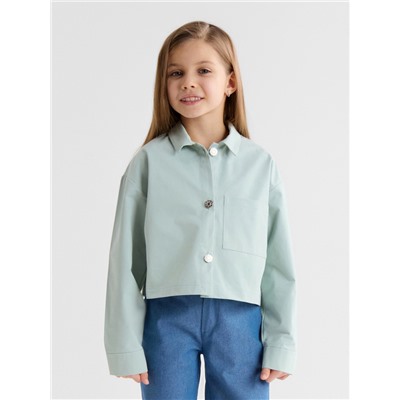 Рубашка для девочки MINAKU: Jeans collection, цвет серо-голубой, рост 122 см
